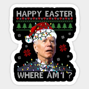 Biden Happy Easter Where Am I Sticker